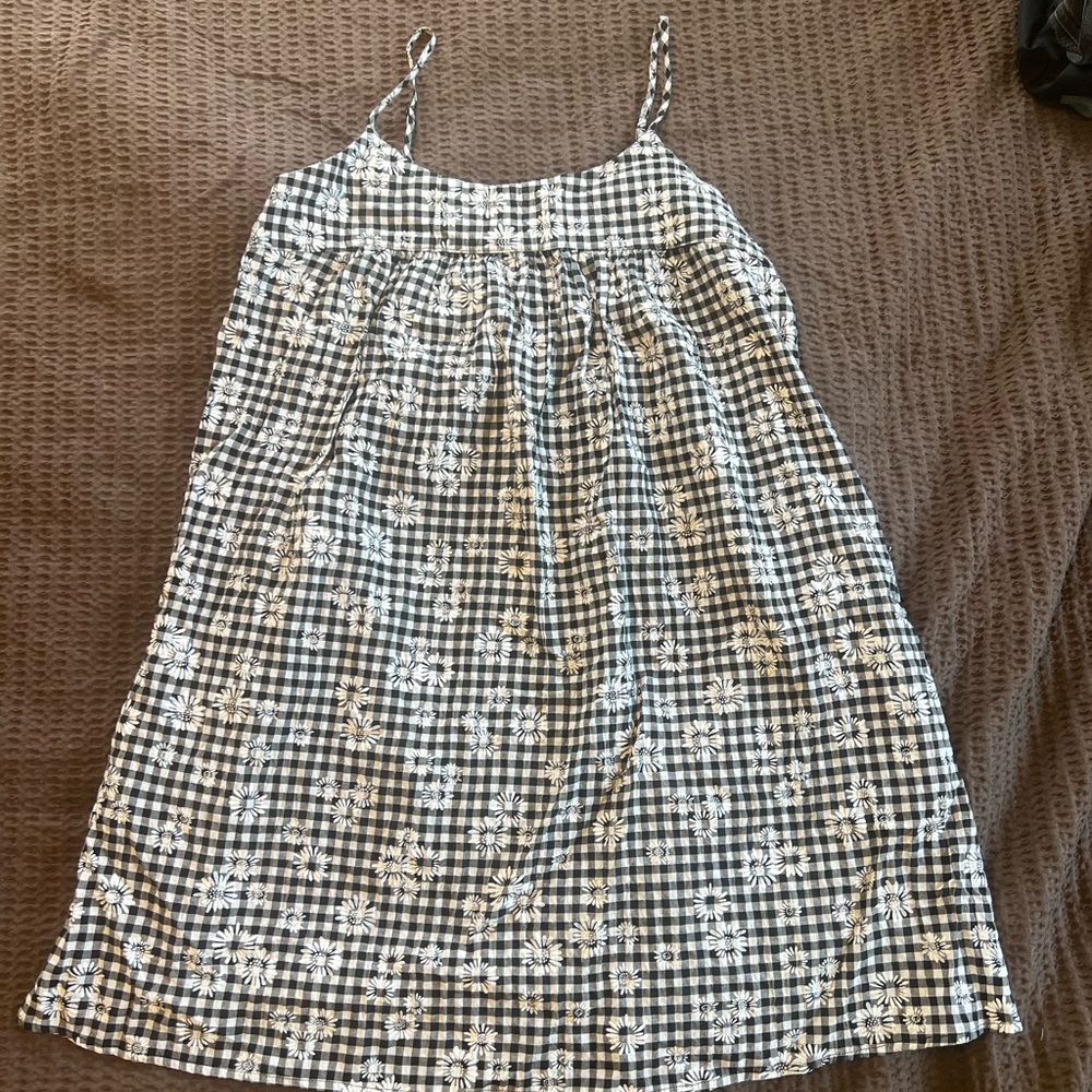 Elegant Black and White Gingham Mini Dress